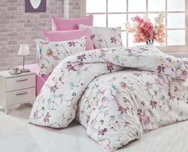 L'essentiel linge de maison Juego de funda de edredón doble ranforce Ela, multicolor